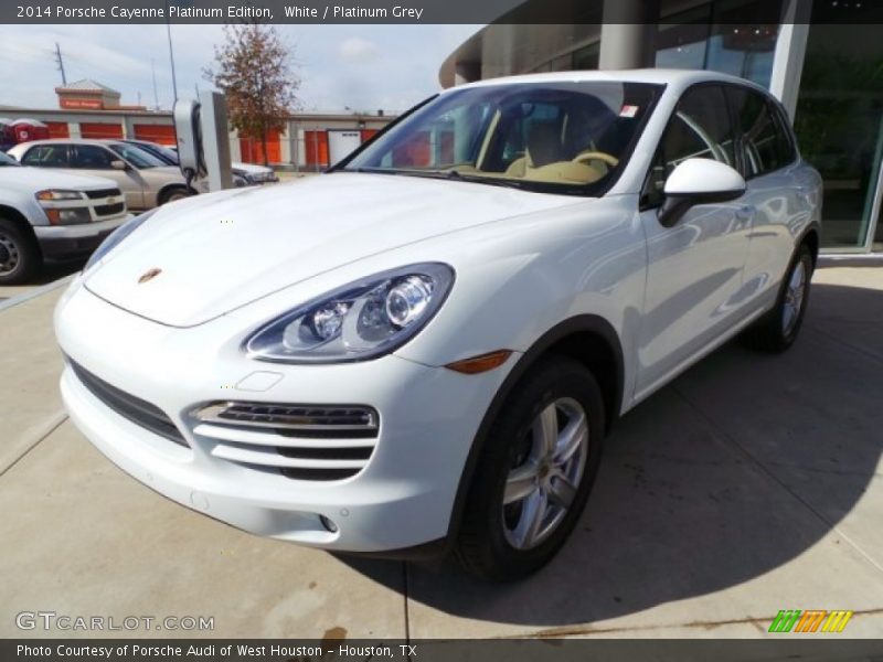 White / Platinum Grey 2014 Porsche Cayenne Platinum Edition