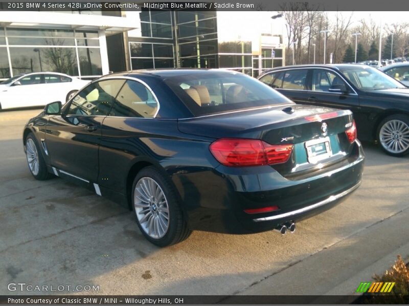 Midnight Blue Metallic / Saddle Brown 2015 BMW 4 Series 428i xDrive Convertible
