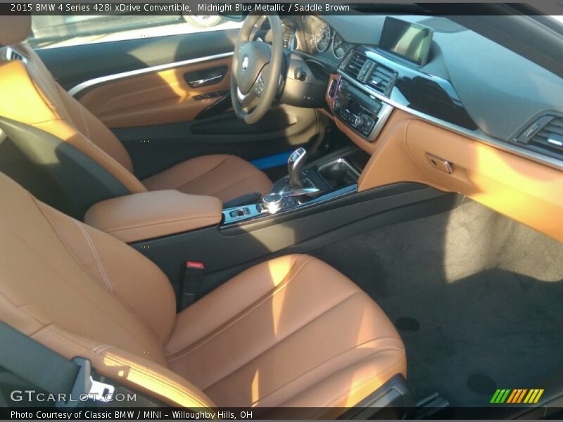 Midnight Blue Metallic / Saddle Brown 2015 BMW 4 Series 428i xDrive Convertible