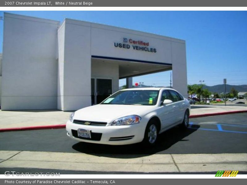 White / Neutral Beige 2007 Chevrolet Impala LT