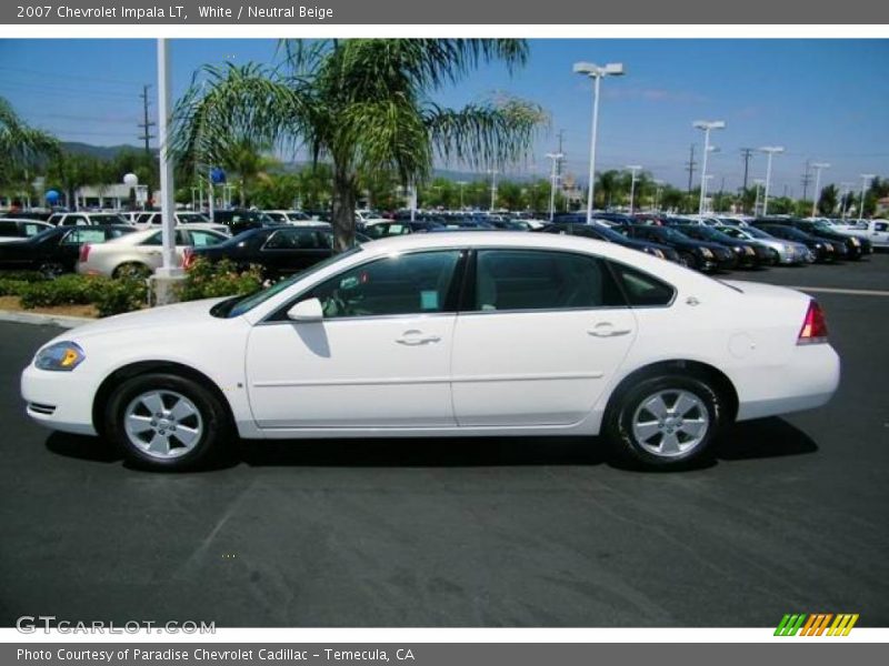 White / Neutral Beige 2007 Chevrolet Impala LT