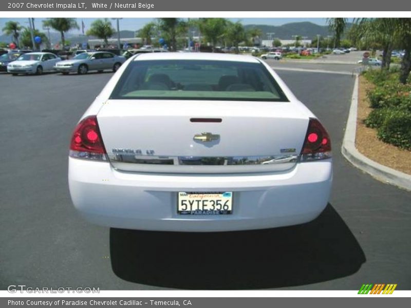 White / Neutral Beige 2007 Chevrolet Impala LT