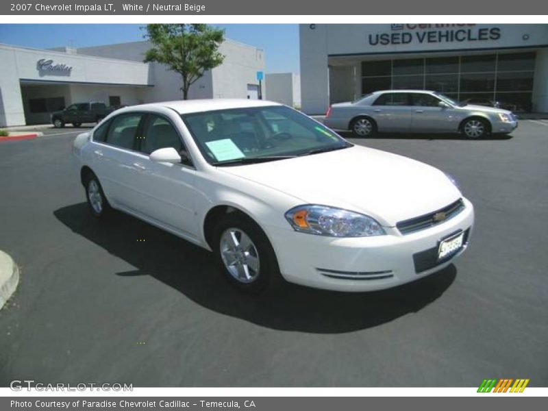 White / Neutral Beige 2007 Chevrolet Impala LT