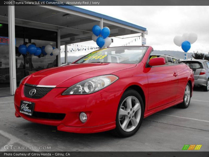Absolutely Red / Ivory 2006 Toyota Solara SLE V6 Convertible