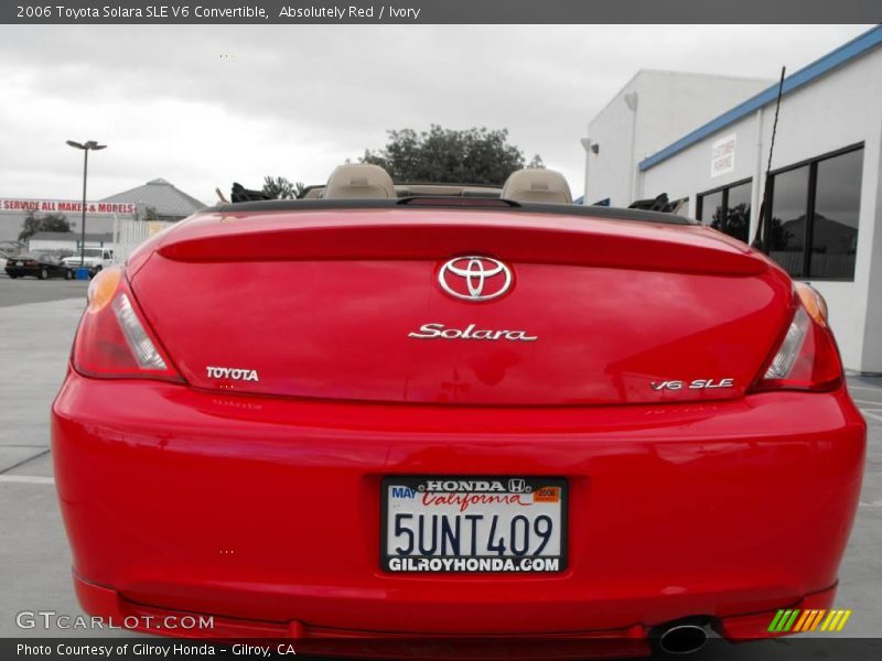 Absolutely Red / Ivory 2006 Toyota Solara SLE V6 Convertible