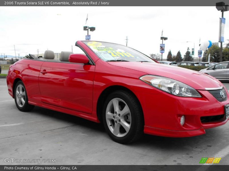 Absolutely Red / Ivory 2006 Toyota Solara SLE V6 Convertible