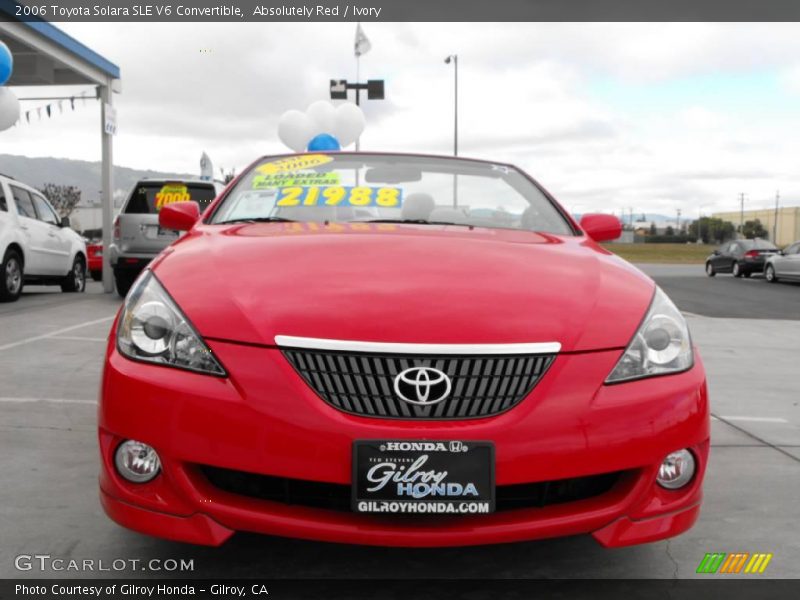 Absolutely Red / Ivory 2006 Toyota Solara SLE V6 Convertible