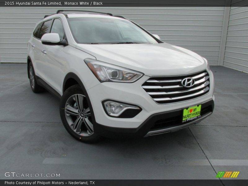 Monaco White / Black 2015 Hyundai Santa Fe Limited