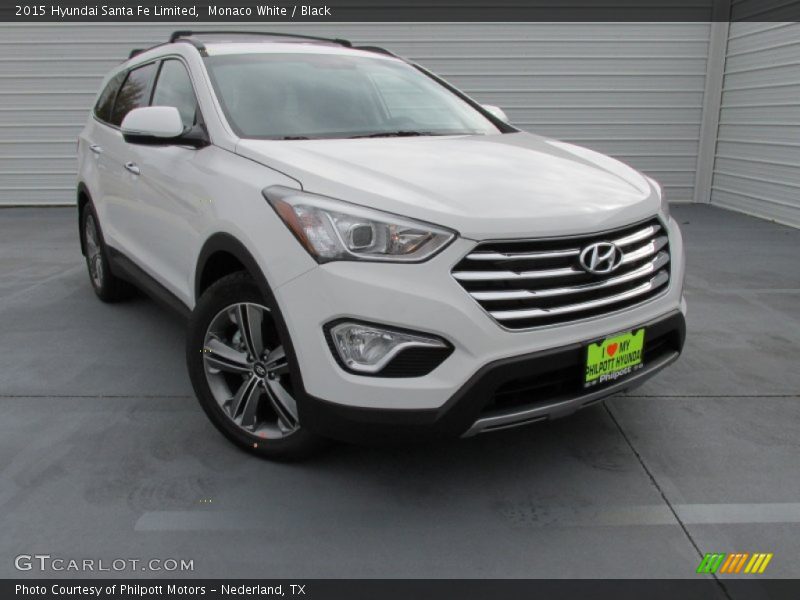 Monaco White / Black 2015 Hyundai Santa Fe Limited