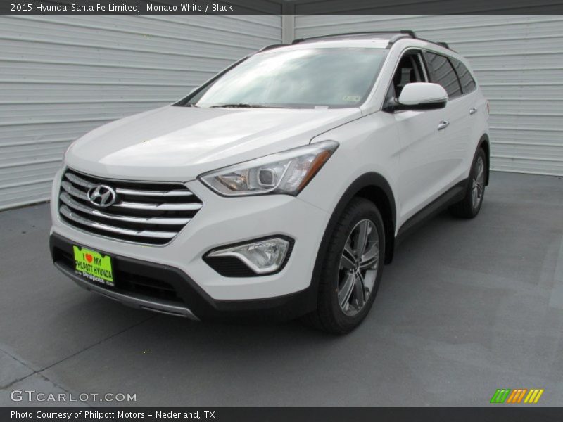 Monaco White / Black 2015 Hyundai Santa Fe Limited