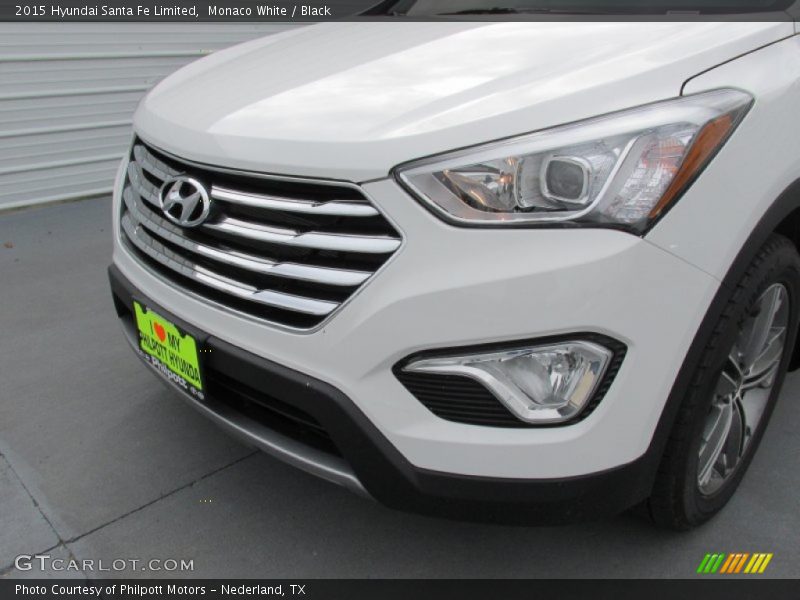 Monaco White / Black 2015 Hyundai Santa Fe Limited