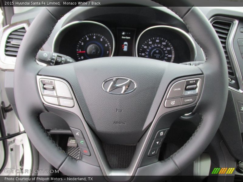 Monaco White / Black 2015 Hyundai Santa Fe Limited