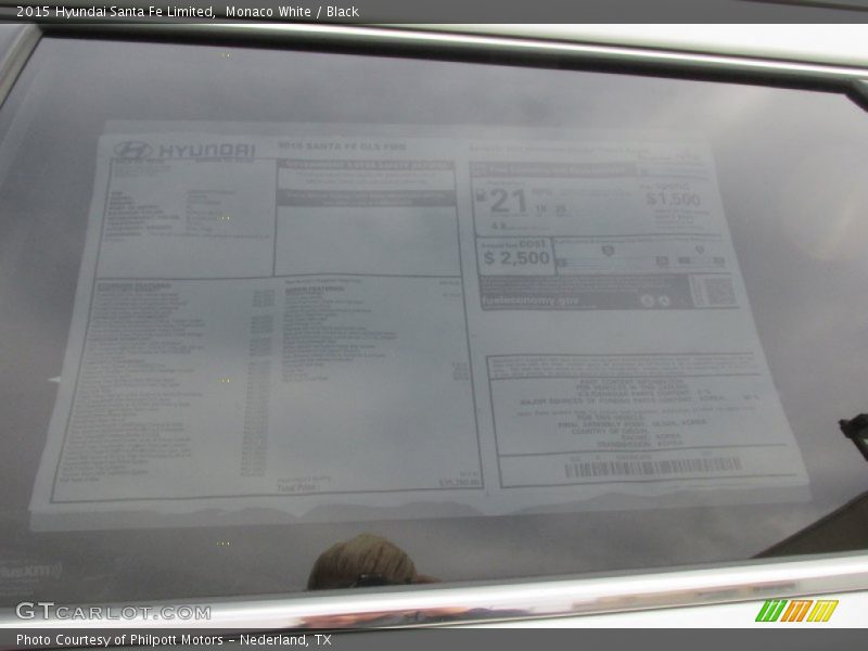 Monaco White / Black 2015 Hyundai Santa Fe Limited
