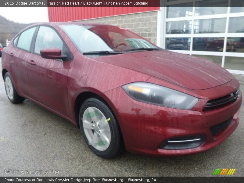Passion Red Pearl / Black/Light Tungsten Accent Stitching 2015 Dodge Dart SXT