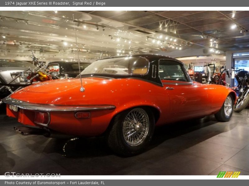 Signal Red / Beige 1974 Jaguar XKE Series III Roadster
