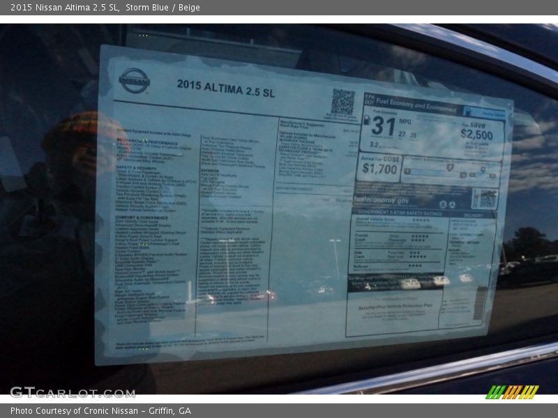 Storm Blue / Beige 2015 Nissan Altima 2.5 SL