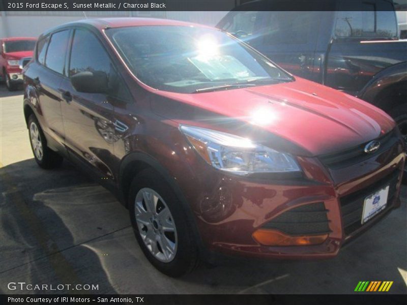 Sunset Metallic / Charcoal Black 2015 Ford Escape S