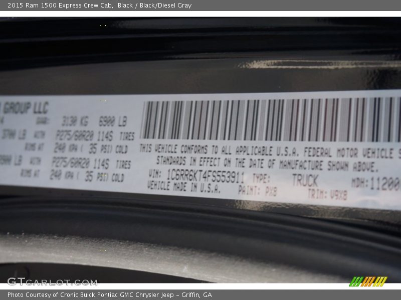 Black / Black/Diesel Gray 2015 Ram 1500 Express Crew Cab