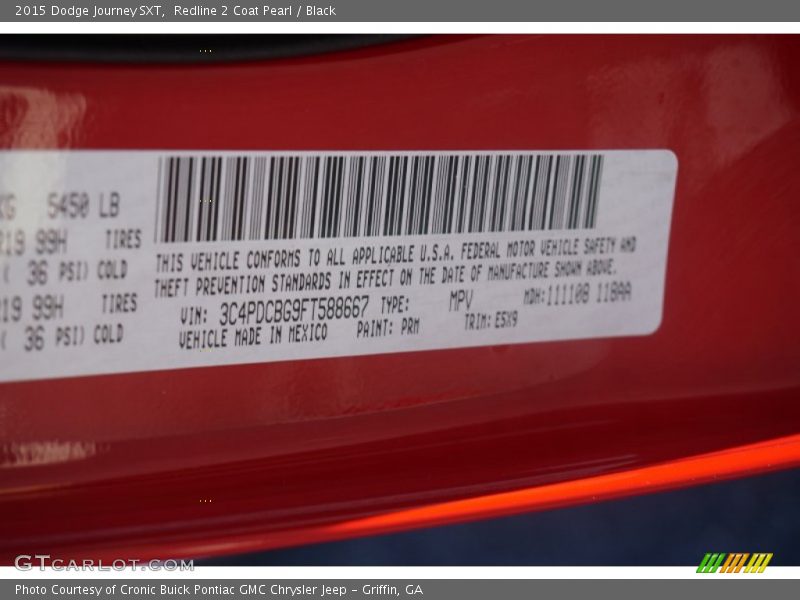 Redline 2 Coat Pearl / Black 2015 Dodge Journey SXT