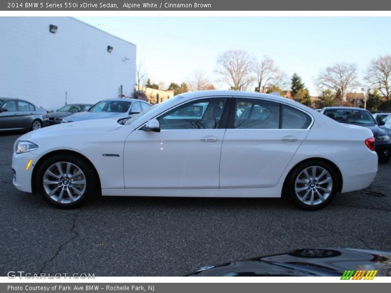 Alpine White / Cinnamon Brown 2014 BMW 5 Series 550i xDrive Sedan