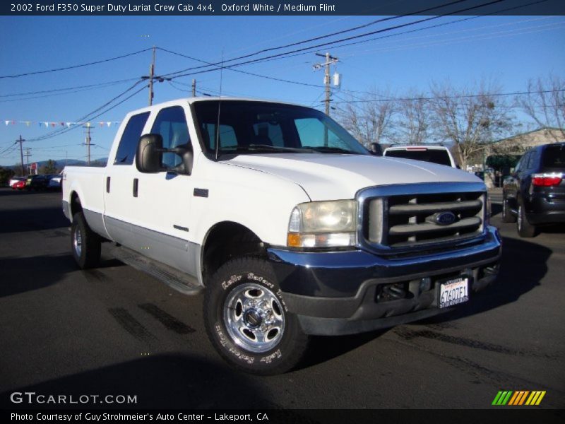 Oxford White / Medium Flint 2002 Ford F350 Super Duty Lariat Crew Cab 4x4