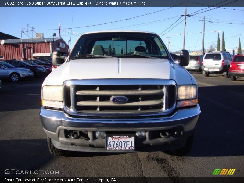 Oxford White / Medium Flint 2002 Ford F350 Super Duty Lariat Crew Cab 4x4