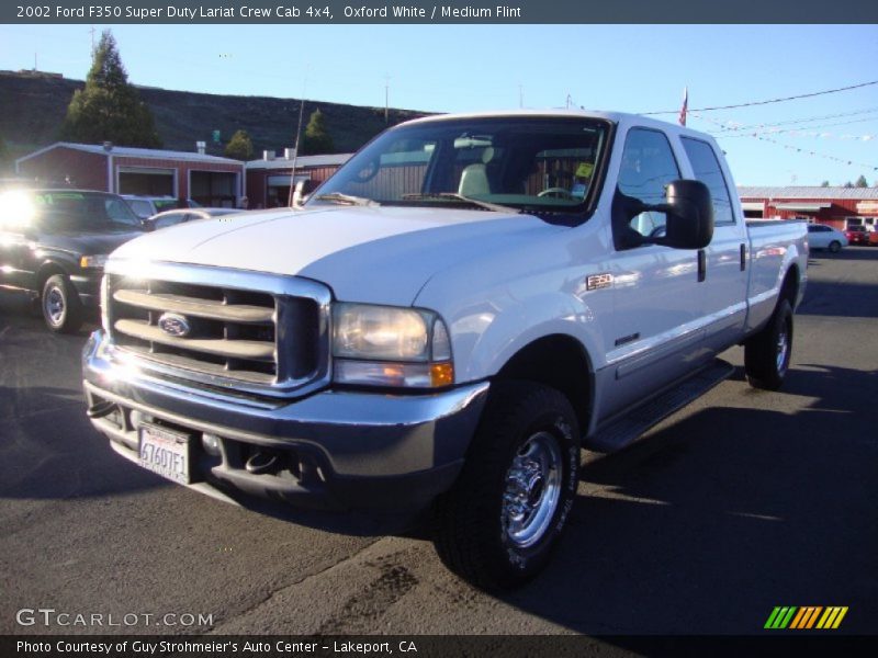 Oxford White / Medium Flint 2002 Ford F350 Super Duty Lariat Crew Cab 4x4