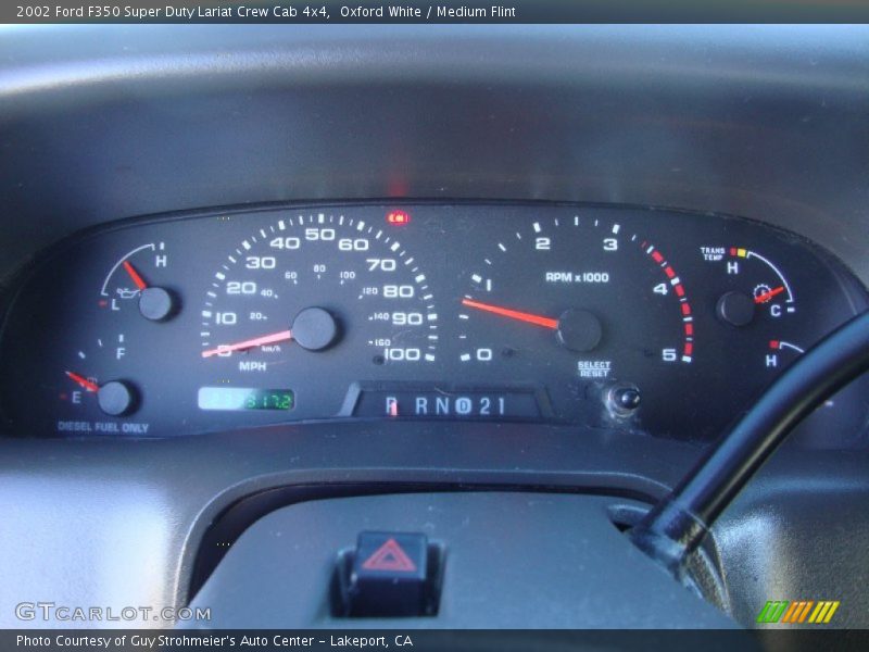 Oxford White / Medium Flint 2002 Ford F350 Super Duty Lariat Crew Cab 4x4