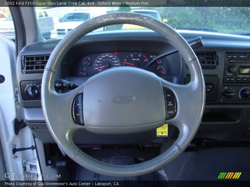 Oxford White / Medium Flint 2002 Ford F350 Super Duty Lariat Crew Cab 4x4