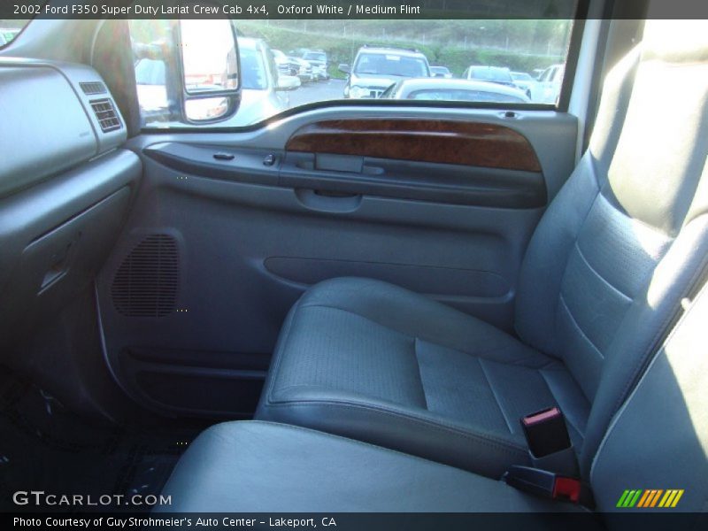 Oxford White / Medium Flint 2002 Ford F350 Super Duty Lariat Crew Cab 4x4