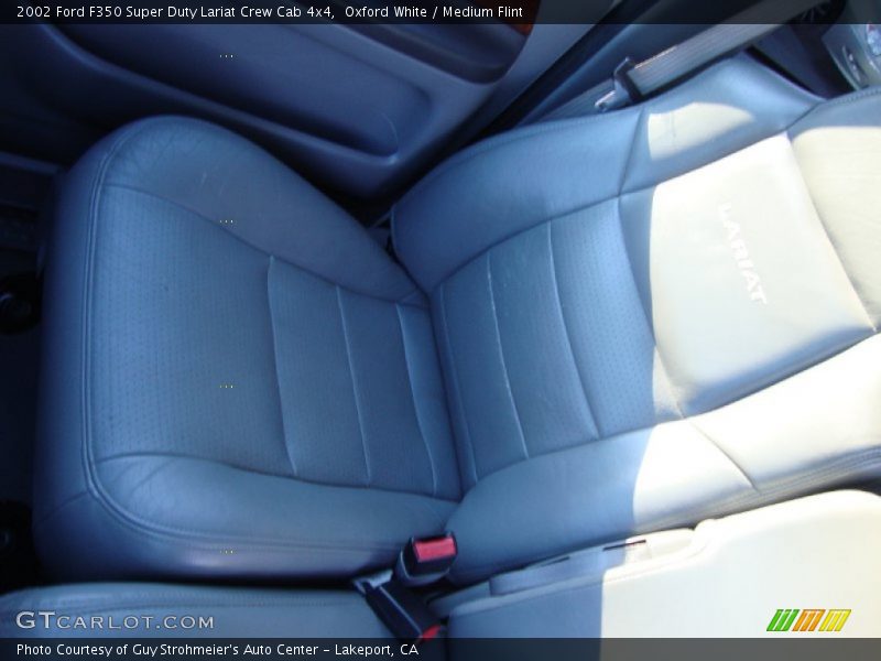 Oxford White / Medium Flint 2002 Ford F350 Super Duty Lariat Crew Cab 4x4