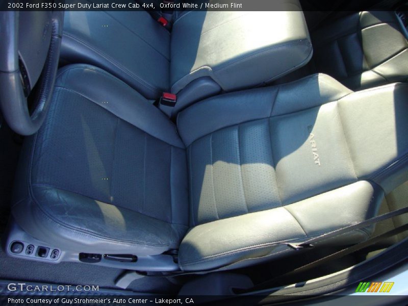 Oxford White / Medium Flint 2002 Ford F350 Super Duty Lariat Crew Cab 4x4