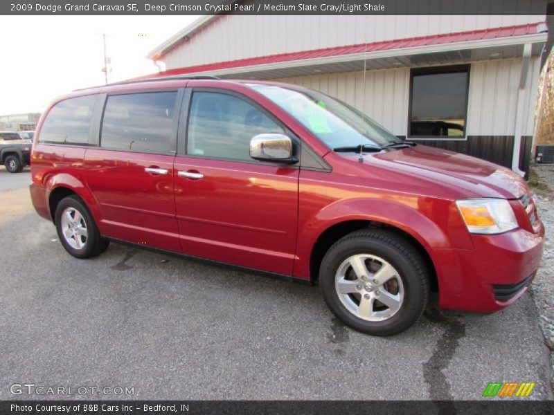 Deep Crimson Crystal Pearl / Medium Slate Gray/Light Shale 2009 Dodge Grand Caravan SE