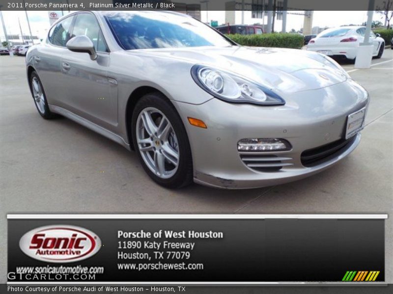 Platinum Silver Metallic / Black 2011 Porsche Panamera 4