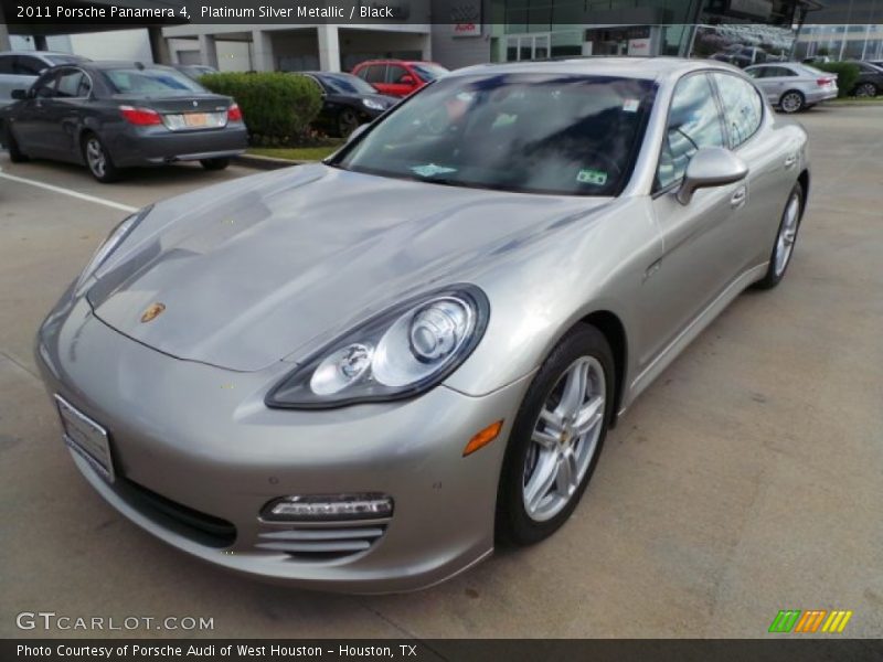Platinum Silver Metallic / Black 2011 Porsche Panamera 4