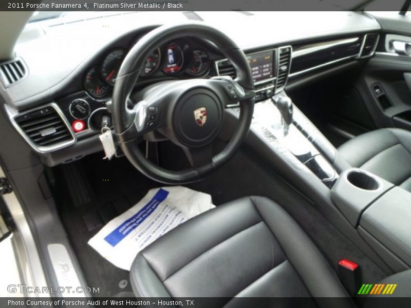 Platinum Silver Metallic / Black 2011 Porsche Panamera 4