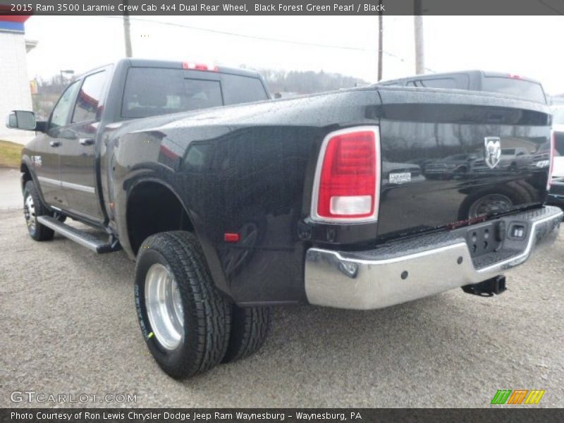  2015 3500 Laramie Crew Cab 4x4 Dual Rear Wheel Black Forest Green Pearl