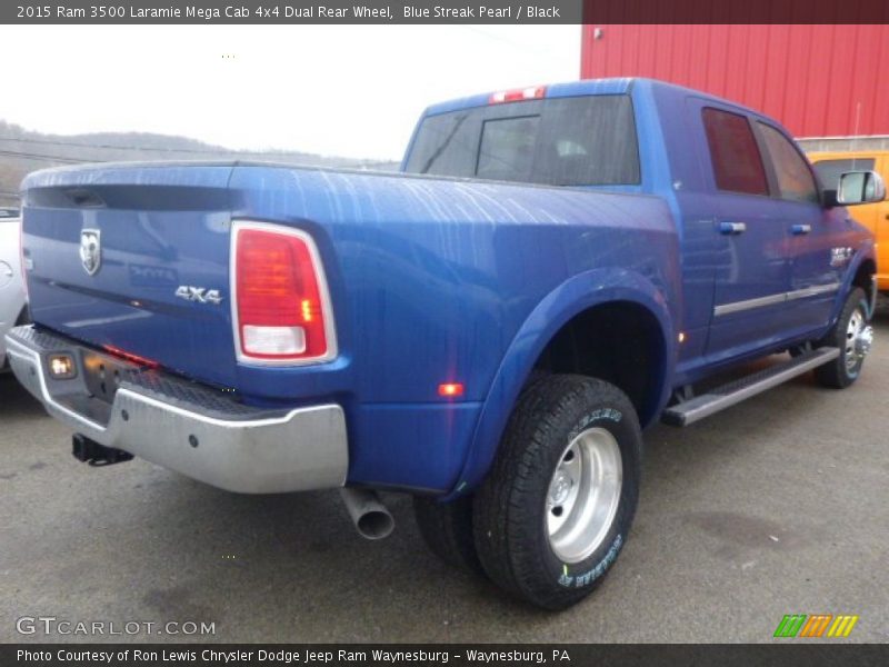  2015 3500 Laramie Mega Cab 4x4 Dual Rear Wheel Blue Streak Pearl
