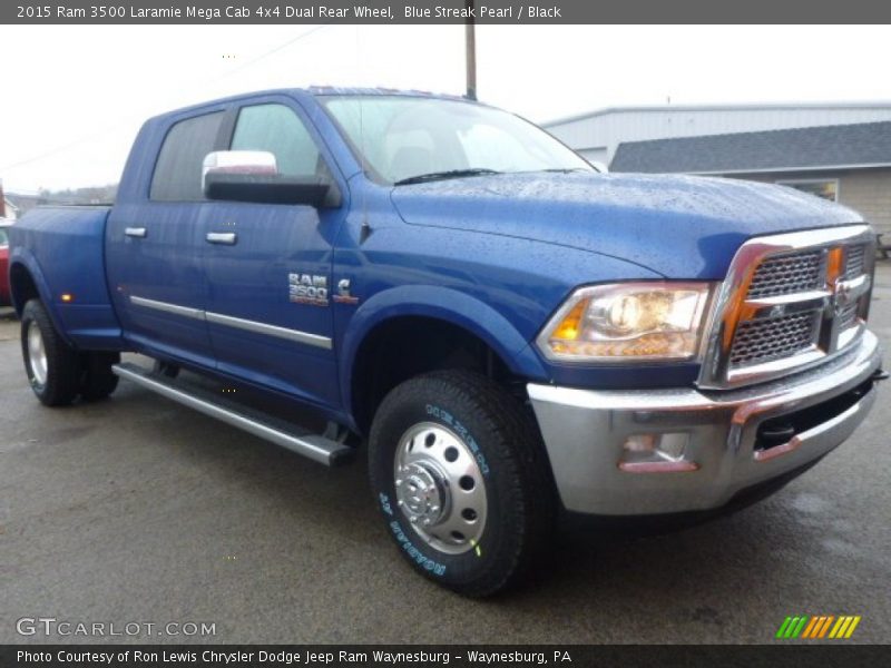 Front 3/4 View of 2015 3500 Laramie Mega Cab 4x4 Dual Rear Wheel