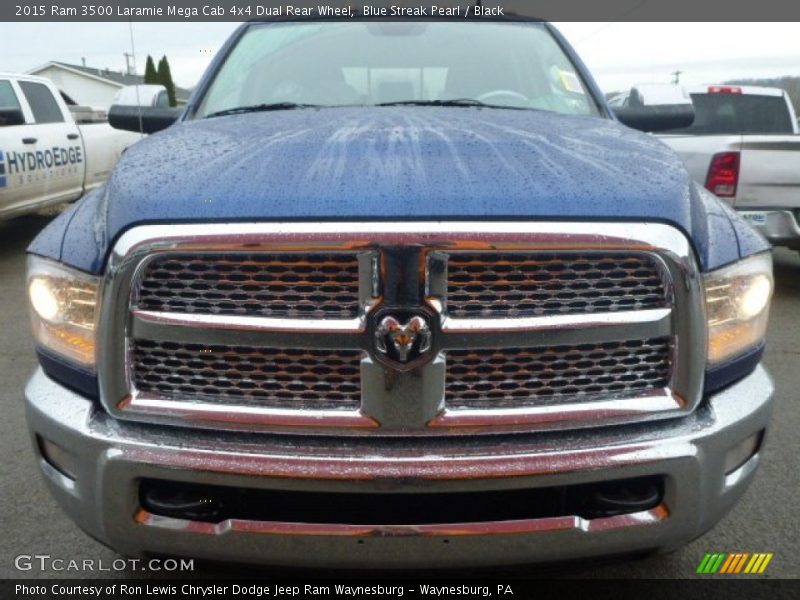  2015 3500 Laramie Mega Cab 4x4 Dual Rear Wheel Blue Streak Pearl
