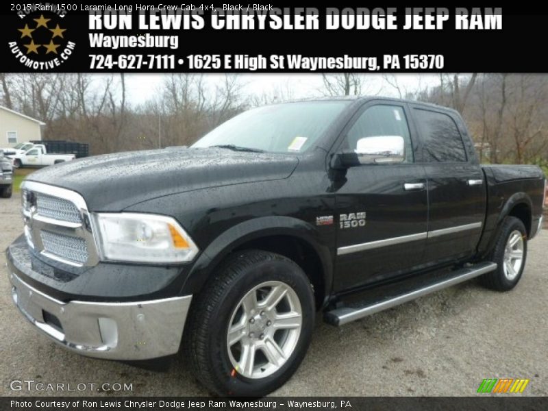 Black / Black 2015 Ram 1500 Laramie Long Horn Crew Cab 4x4
