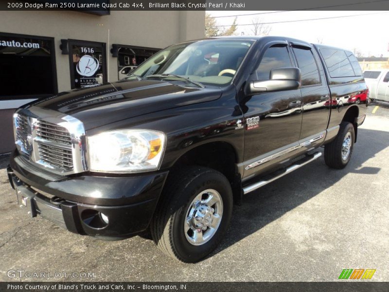 Brilliant Black Crystal Pearl / Khaki 2009 Dodge Ram 2500 Laramie Quad Cab 4x4