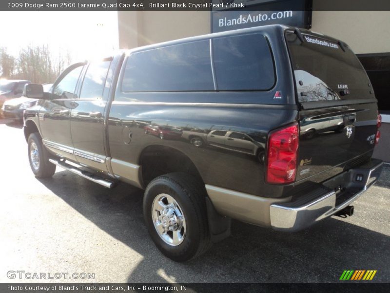 Brilliant Black Crystal Pearl / Khaki 2009 Dodge Ram 2500 Laramie Quad Cab 4x4