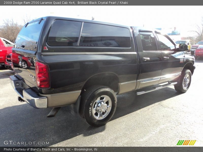 Brilliant Black Crystal Pearl / Khaki 2009 Dodge Ram 2500 Laramie Quad Cab 4x4