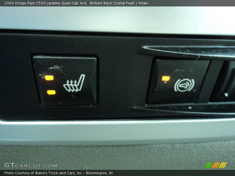 Brilliant Black Crystal Pearl / Khaki 2009 Dodge Ram 2500 Laramie Quad Cab 4x4