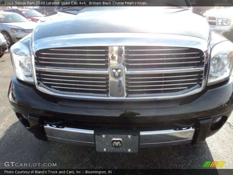 Brilliant Black Crystal Pearl / Khaki 2009 Dodge Ram 2500 Laramie Quad Cab 4x4