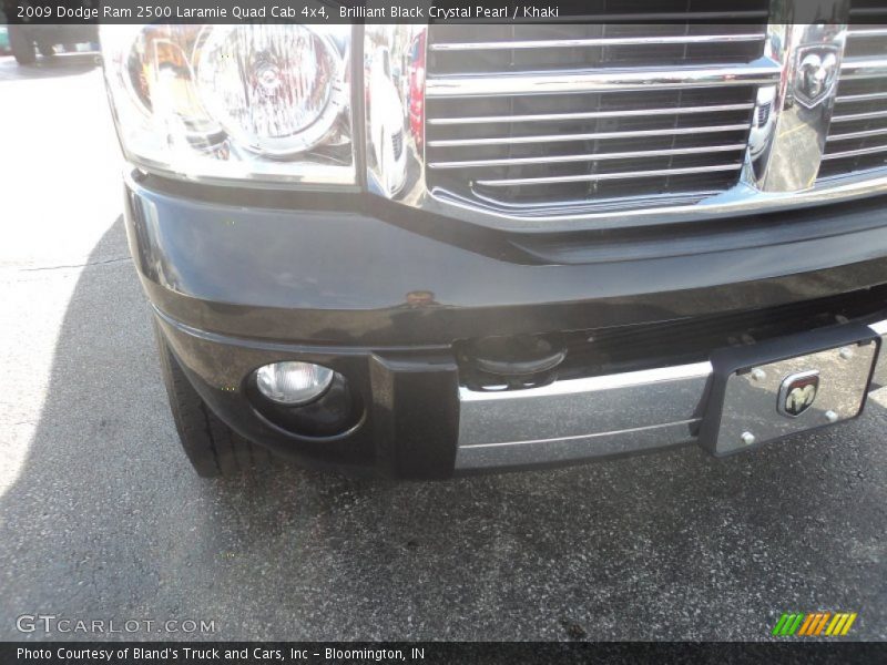 Brilliant Black Crystal Pearl / Khaki 2009 Dodge Ram 2500 Laramie Quad Cab 4x4