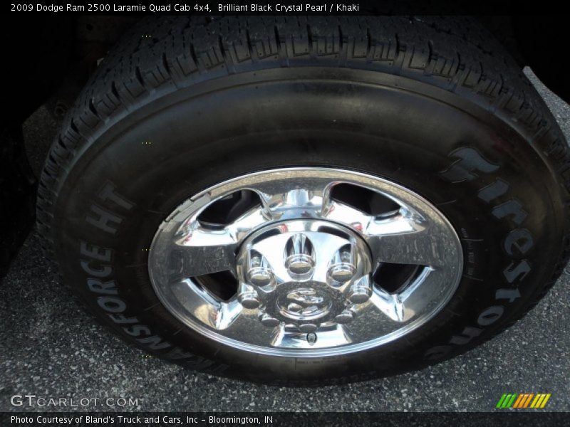 Brilliant Black Crystal Pearl / Khaki 2009 Dodge Ram 2500 Laramie Quad Cab 4x4