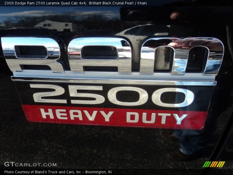 Brilliant Black Crystal Pearl / Khaki 2009 Dodge Ram 2500 Laramie Quad Cab 4x4