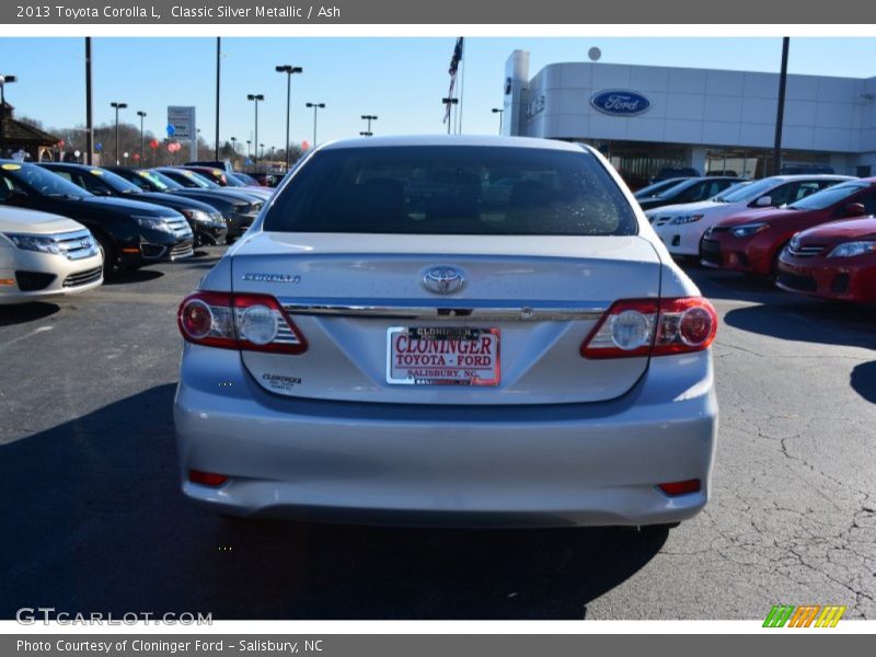 Classic Silver Metallic / Ash 2013 Toyota Corolla L